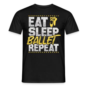 Ballet Manger Dormir Répéter Tutu Ballet - T-shirt homme - noir - Devant - AI Model Male 178 light (178cm)
