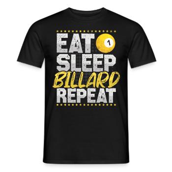 Billard Eat Sleep Repeat Billardkugel Billard - Männer T-Shirt - Schwarz - Vorne - AI Model Male 178 light (178cm)