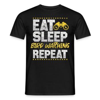 Bird Watching Eat Sleep Repeat Bird Guide - Men's T-Shirt - black - Front - AI Model Male 178 light (178cm)