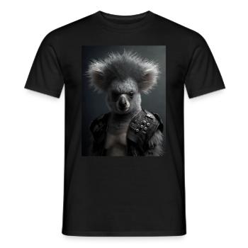 Cooler Punk Koala - Männer T-Shirt - Schwarz - Vorne - AI Model Male 178 light (178cm)