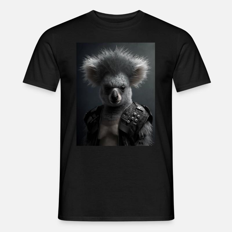Cooler Punk Koala - Männer T-Shirt - Schwarz
