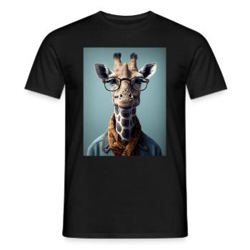 Cool Hipster Giraffe - Men's T-Shirt - black - Front - AI Model Male 178 light (178cm)