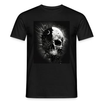 Crâne au clair de lune - T-shirt homme - noir - Devant - AI Model Male 178 light (178cm)