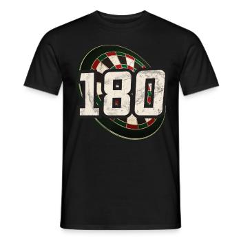 Retro dartboard Dartboard 180 for darts players - Men's T-Shirt - black - Front - AI Model Male 178 light (178cm)