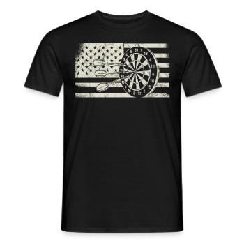 Retro dartboard Dartboard 180 for darts players - Men's T-Shirt - black - Front - AI Model Male 178 light (178cm)