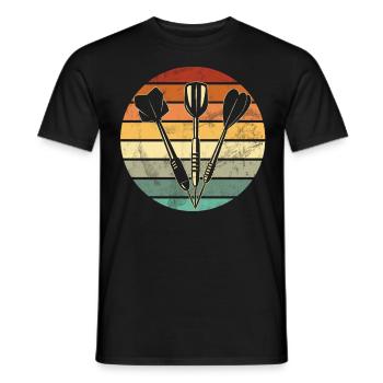 Retro dartboard Dartboard 180 for darts players - Men's T-Shirt - black - Front - AI Model Male 178 light (178cm)
