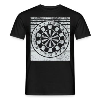 Retro dartboard Dartboard 180 for darts players - Men's T-Shirt - black - Front - AI Model Male 178 light (178cm)