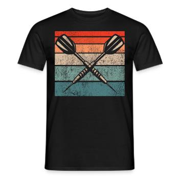 Retro dartboard Dartboard 180 for darts players - Men's T-Shirt - black - Front - AI Model Male 178 light (178cm)