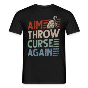 Retro dartboard Dartboard 180 for darts players - Men's T-Shirt - black - Front - AI Model Male 178 light (178cm)