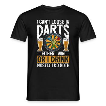 Jeu de fléchettes rétro Dartboard 180 pour les joueurs de fléchettes - T-shirt homme - noir - Devant - AI Model Male 178 light (178cm)