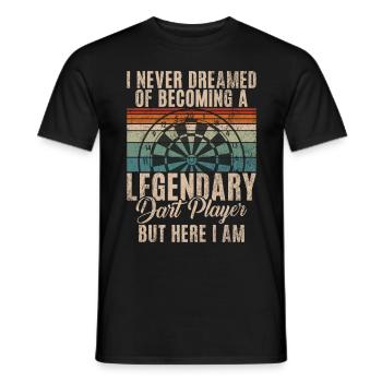 Retro dartboard Dartboard 180 for darts players - Men's T-Shirt - black - Front - AI Model Male 178 light (178cm)