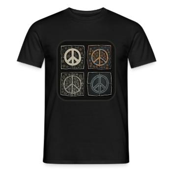 Symboles de paix dans différents styles - T-shirt homme - noir - Devant - AI Model Male 178 light (178cm)