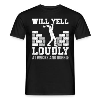 Criera fort sur la démolition de briques et de gravats - T-shirt homme - noir - Devant - AI Model Male 178 light (178cm)