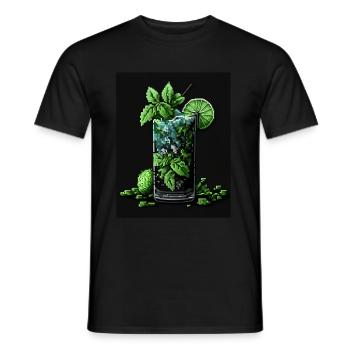 Pixel Art Mojito - Men's T-Shirt - black - Front - AI Model Male 178 light (178cm)