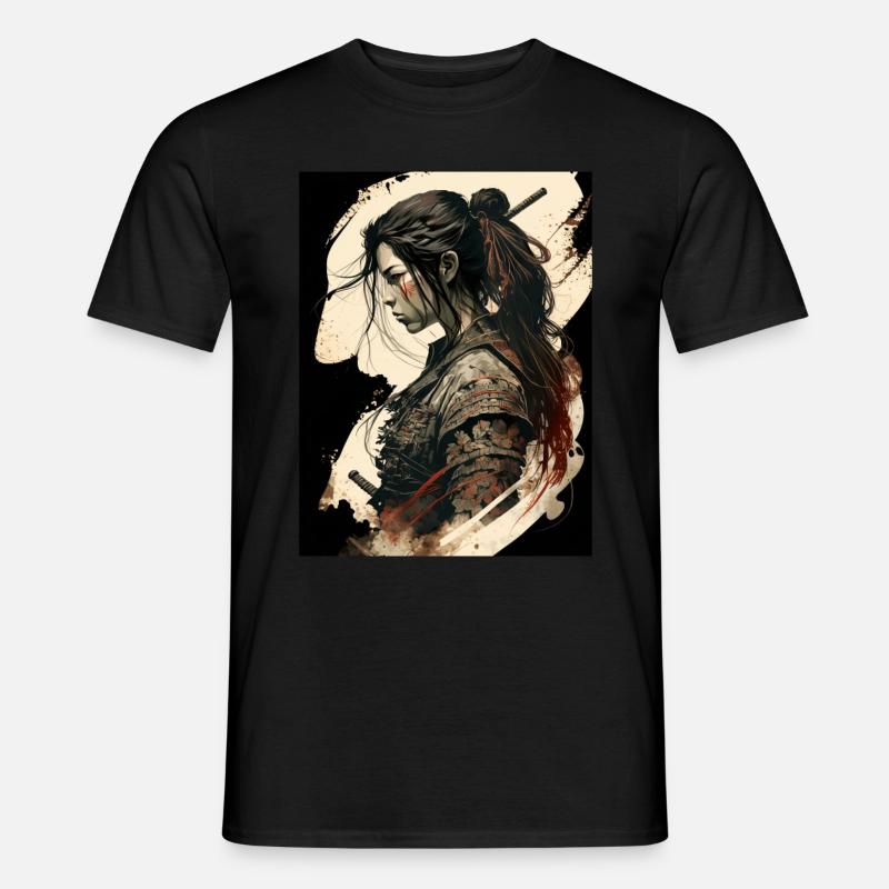 Samurai-Kriegerin - Männer T-Shirt - Schwarz