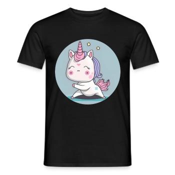 Licorne Chibi Yoga - T-shirt homme - noir - Devant - AI Model Male 178 light (178cm)