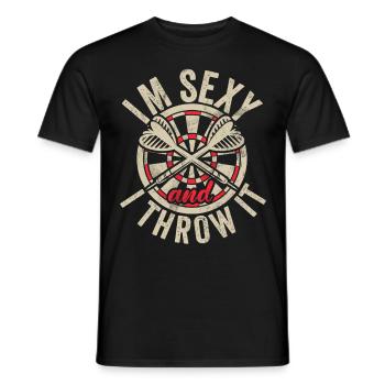 Jeu de fléchettes rétro Dartboard 180 pour les joueurs de fléchettes - T-shirt homme - noir - Devant - AI Model Male 178 light (178cm)