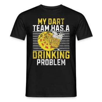 Retro dartboard Dartboard 180 for darts players - Men's T-Shirt - black - Front - AI Model Male 178 light (178cm)
