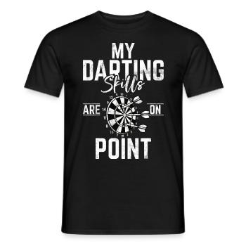 Jeu de fléchettes rétro Dartboard 180 pour les joueurs de fléchettes - T-shirt homme - noir - Devant - AI Model Male 178 light (178cm)