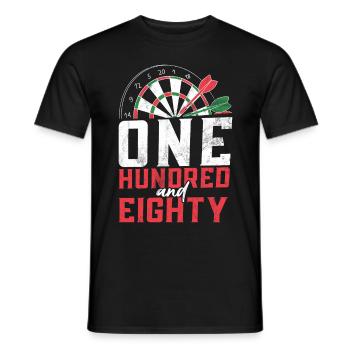 Retro dartboard Dartboard 180 for darts players - Men's T-Shirt - black - Front - AI Model Male 178 light (178cm)
