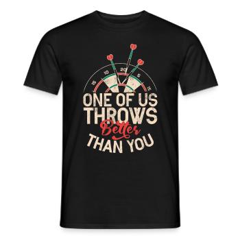 Retro dartboard Dartboard 180 for darts players - Men's T-Shirt - black - Front - AI Model Male 178 light (178cm)