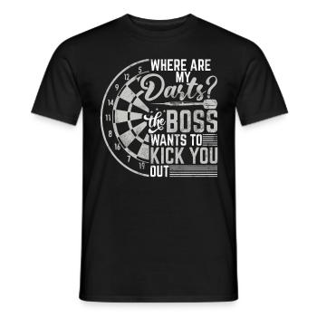 Retro dartboard Dartboard 180 for darts players - Men's T-Shirt - black - Front - AI Model Male 178 light (178cm)
