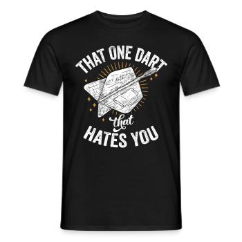 Retro dartboard Dartboard 180 for darts players - Men's T-Shirt - black - Front - AI Model Male 178 light (178cm)