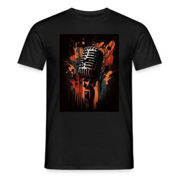 Microphone abstrait - T-shirt homme - noir - Devant - AI Model Male 178 light (178cm)