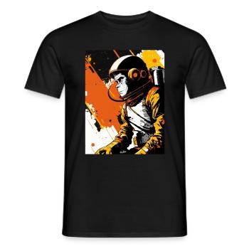 Monkey Astronaut - Men's T-Shirt - black - Front - AI Model Male 178 light (178cm)