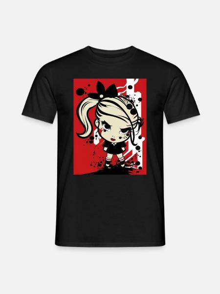 Pop-Art-Rebellenmädchen - Männer T-Shirt - Schwarz