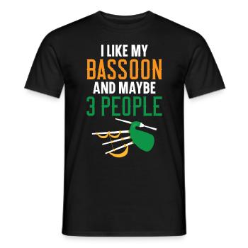 Ich mag mein Fagott und vielleicht 3 Leute Dudelsa - Männer T-Shirt - Schwarz - Vorne - AI Model Male 178 light (178cm)