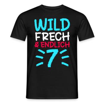 7 Geschenk 7. Geburtstag Neun Junge Mädchen - Männer T-Shirt - Schwarz - Vorne - AI Model Male 178 light (178cm)