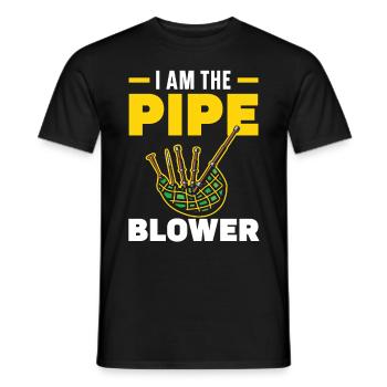Ich bin der Pfeifenbler Instrument Musiker Dudel - Men's T-Shirt - black - Front - AI Model Male 178 light (178cm)