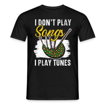 I don't play songs I play melodies music - Men's T-Shirt - black - Front - AI Model Male 178 light (178cm)
