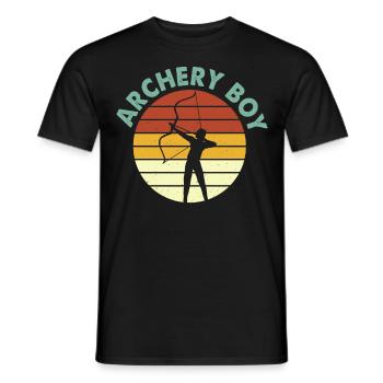 Retro Bogenschießen Bogenschütze Zielscheibe - Männer T-Shirt - Schwarz - Vorne - AI Model Male 178 light (178cm)