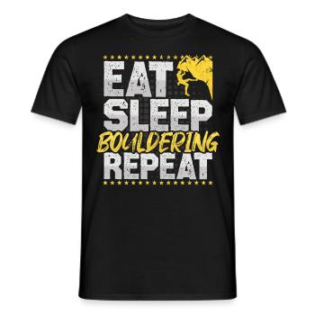 Bloc Manger Dormir Répéter Escalade Mur Bloc - T-shirt homme - noir - Devant - AI Model Male 178 light (178cm)