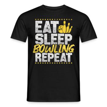Bowling Eat Sleep Repeat Kegeln Hobby Bowling - Männer T-Shirt - Schwarz - Vorne - AI Model Male 178 light (178cm)