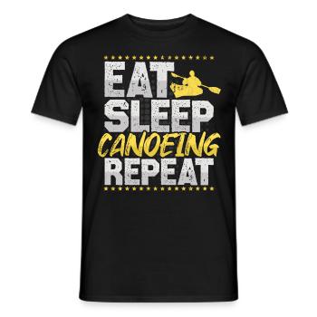 Kanu fahren Eat Sleep Repeat Kanu Boot fahren - Männer T-Shirt - Schwarz - Vorne - AI Model Male 178 light (178cm)
