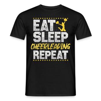 Cheerleading Eat Sleep Répétez Pompon Cheerleading - T-shirt homme - noir - Devant - AI Model Male 178 light (178cm)
