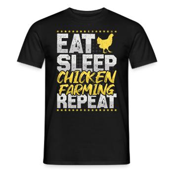 Éleveur de poulet Mangez Dormez Répétez Poulet Éleveur de poulet - T-shirt homme - noir - Devant - AI Model Male 178 light (178cm)