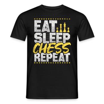 Schach Eat Sleep Repeat Schachbrett Chess Schach - Männer T-Shirt - Schwarz - Vorne - AI Model Male 178 light (178cm)