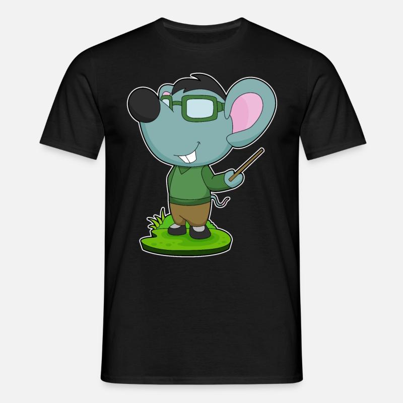 Maus Lehrer Pointer - Männer T-Shirt - Schwarz