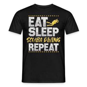 Diving Eat Sleep Repeat Snorkeling Hobby Diving - Men's T-Shirt - black - Front - AI Model Male 178 light (178cm)
