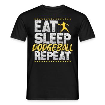 Völkerball Eat Sleep Repeat Dodgeball Völkerball - Männer T-Shirt - Schwarz - Vorne - AI Model Male 178 light (178cm)