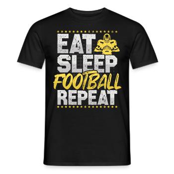 Football américain Manger dormir Répéter Hobby Football - T-shirt homme - noir - Devant - AI Model Male 178 light (178cm)