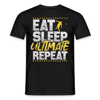 Ultimate Manger Dormir Répéter Frisbee Hobby Ultimate - T-shirt homme - noir - Devant - AI Model Male 178 light (178cm)