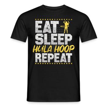 Gymnastique Manger Dormir Répéter Fitness Hobby Hula - T-shirt homme - noir - Devant - AI Model Male 178 light (178cm)