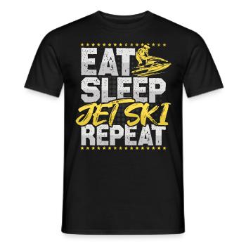 Jet Ski Eat Sleep Repeat Water Sports Hobby Jet Ski - Men's T-Shirt - black - Front - AI Model Male 178 light (178cm)