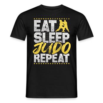 Judo Manger Dormir Répéter Arts Martiaux Arts Martiaux Judo - T-shirt homme - noir - Devant - AI Model Male 178 light (178cm)