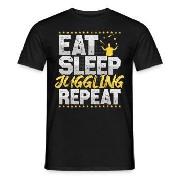 Jongler Manger Dormir Répéter Cirque Jongler - T-shirt homme - noir - Devant - AI Model Male 178 light (178cm)